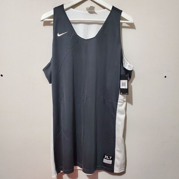 Nike basketball tank top Womens Sz XL-Tall reversible 868021061 Black White mesh - Picture 1 of 7